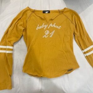 Baby Phat Golden Long Sleeve Top with White Accents